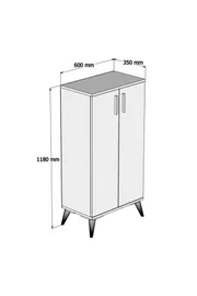 2 Kapak 4 Bölmeli Ayakkabılık